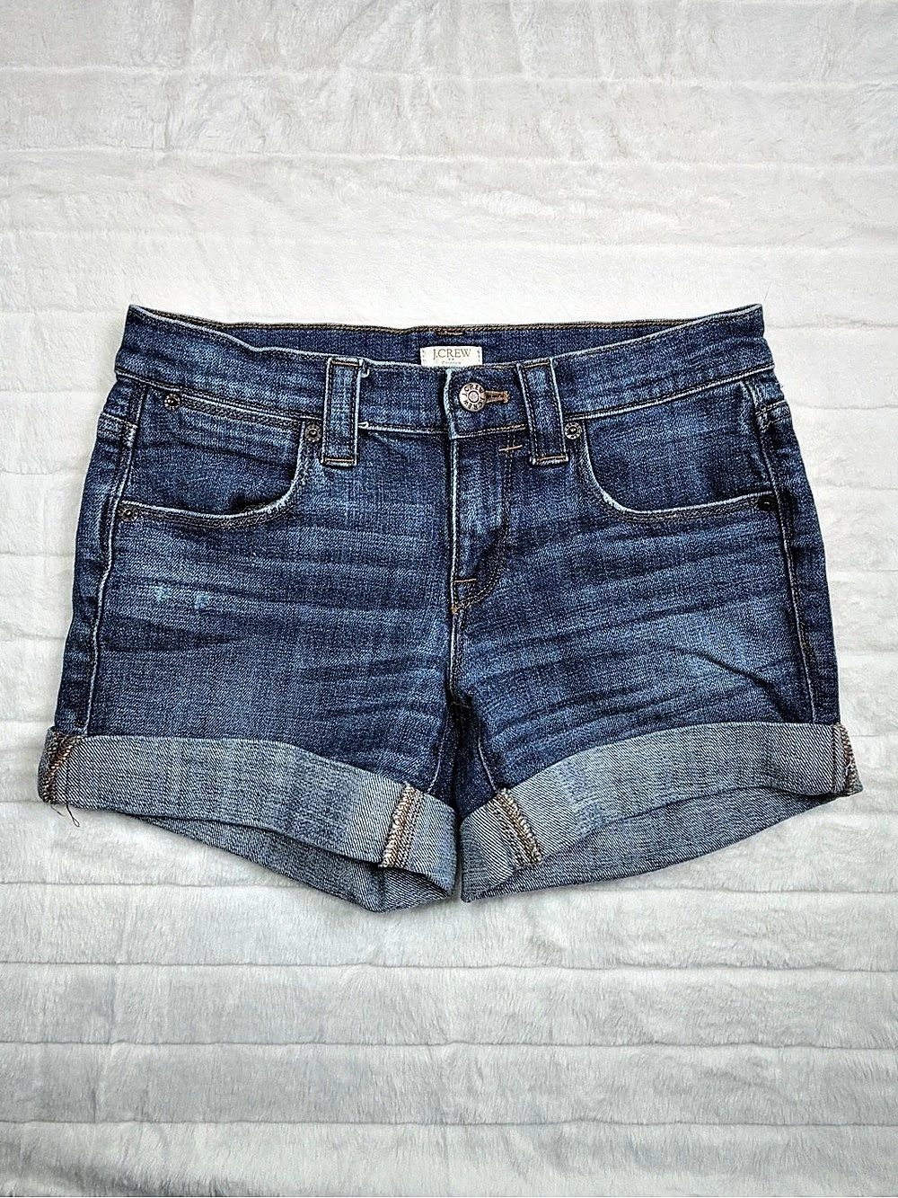 J.Crew Stretch Cuffed Denim Shorts Medium Wash Size 24